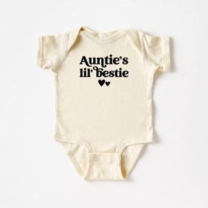 Auntie's Lil' Bestie, Baby Bodysuit, Baby Girl Clothes, Baby Girl Gift, Gift From Aunt, Aunt or Auntie Shirt, Baby Announcement To Aunt