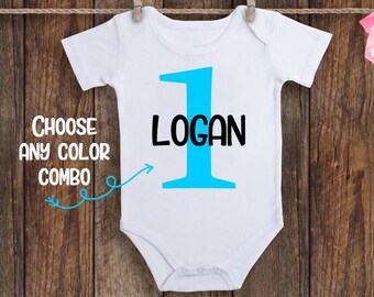 1st Birthday Onesie Boy Etsy