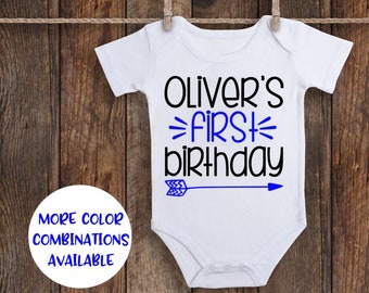 1st Birthday Onesie Boy Etsy