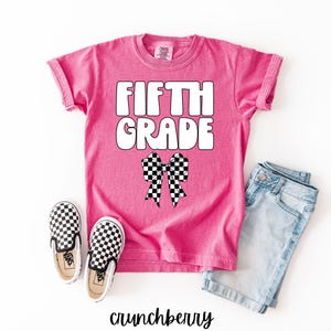 Kid&#39;s Comfort Colors Shirt, Fifth Grade Shirt, Girl&#39;s 5th Grade T-Shirt, Back To School Shirt, First Day of School, Hello Fifth Grade, Era