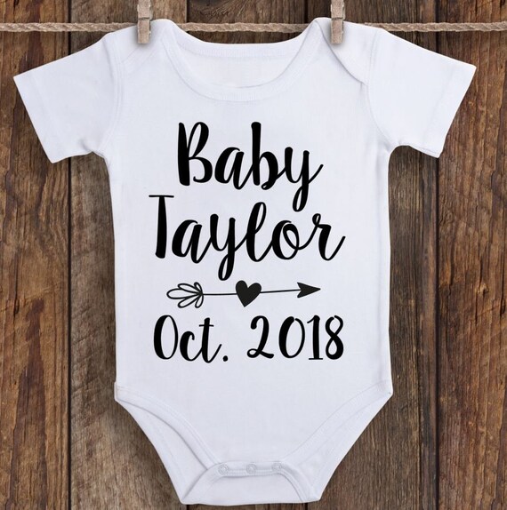 Baby Onesie Announcement Custom Baby Onesie Pregnancy Etsy
