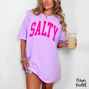 Comfort Colors Shirt, Salty Shirt, Neon Summer Shirt, Beach Shirt, Vacation Shirt, Sunkissed Shirt, Trendy Oversized Graphic Tee, Preppy Tee