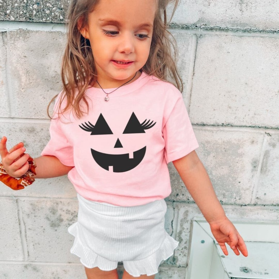 Girl's Pumpkin Shirt, Toddler Girl Halloween Shirt, Baby Girl Halloween