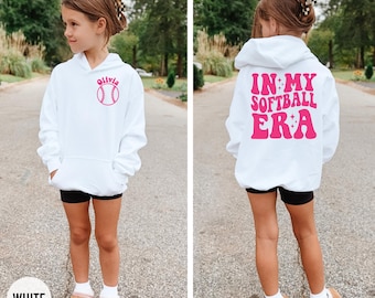 In My Softball Era, Personalized Sweatshirt, Softball Sweatshirt, Girl's Softball Shirt, Custom Softball Shirt, Game Day Sweatshirt, Gift