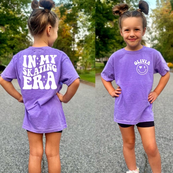 Kid's Comfort Colors Shirt, In My Skating Era Shirt, Girl's Skating Shirt, Skater Era Shirt, Skater Shirt, Personalized Shirt, Birthday Tee