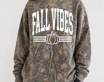 Fall Vibes Sweatshirt, Camo Sweatshirt, Camouflage Crewneck, Fall Sweatshirt, Fall Shirt, Halloween Sweatshirt, Thanksgiving Sweatshirt
