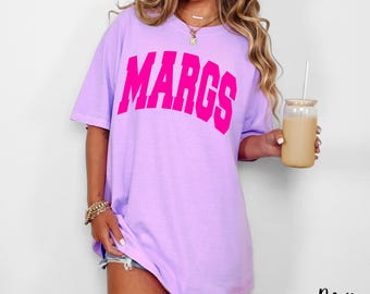 Camisas de colores cómodos, camisas Margs, camisas Margaritas, camisas neón de verano, camisas playeras, camisas de vacaciones, preppy, camisas con gráficos oversize de moda.