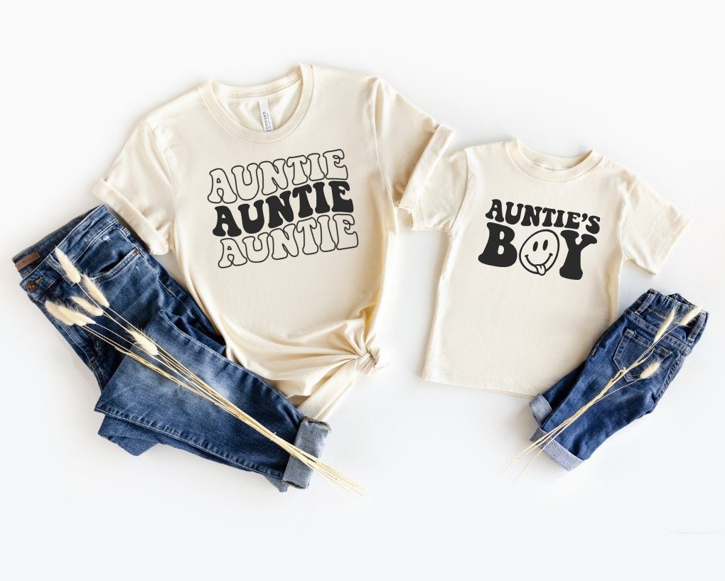 Auntie and Nephew Matching Shirts Retro Auntie Shirt Auntie s