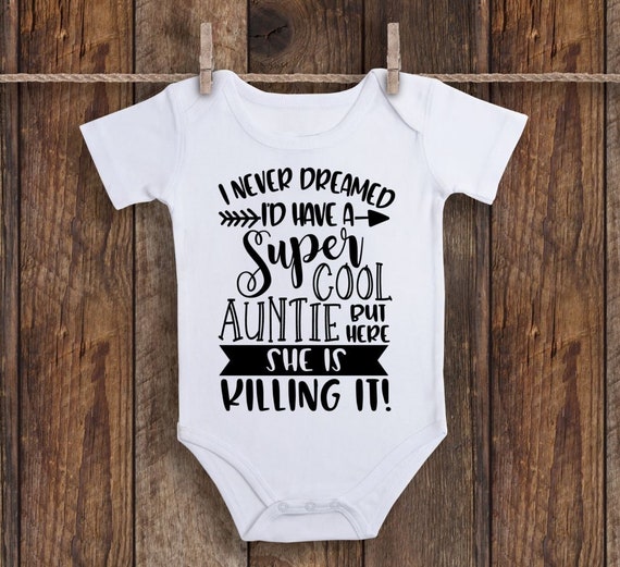 Custom Baby Onesie Gift for Niece Nephew Auntie Gift Funny Onesie Heart Onesie Boho Baby Onesie My Aunt Loves Me Personalized Onesie/® Customized Onesie