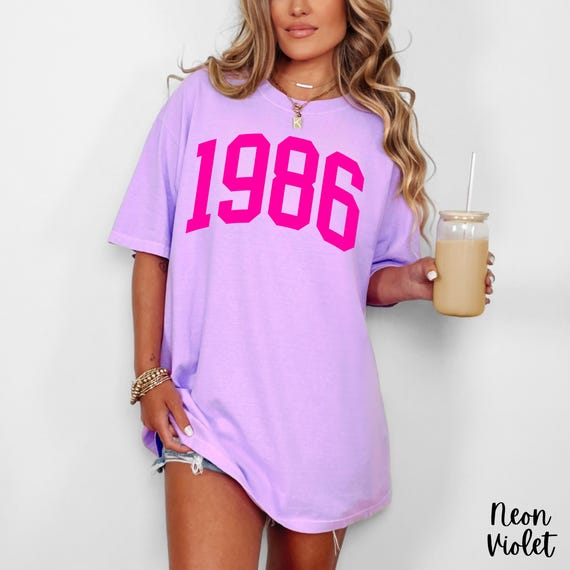 Comfort Colors Shirt, Est. 1986 Shirt, Women's 40th Birthday Shirt, Forty T-Shirt, Fortieth Birthday Gift, Summer Birthday, Beach Shirt
