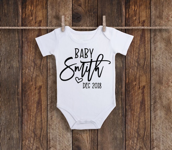 Download Baby Announcement Onesie Personalized Baby Onesie Baby | Etsy