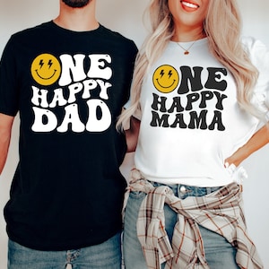 Comfort Colors Shirt, One Happy Dude Birthday, One Happy Mama Shirt, One Happy Dad Shirt, Matching Shirts, 1st Birthday Shirts, Mom and Dad