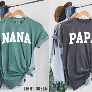 Nana and Papa Shirts, Comfort Colors Shirt, Nana Shirt, Papa Shirt, Matching Shirts, Pregnancy Announcement Grandparents, Grandma & Grandpa