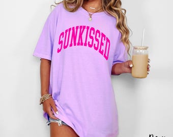 Comfort Colors Shirt, Sunkissed Shirt, Neon Summer Shirt, Beach Shirt, Vacation Shirt, Lake Shirt, Trendy Oversized Graphic Tee, Preppy