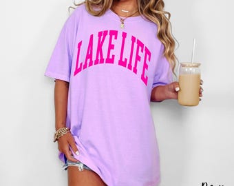 Comfort Colors Shirt, Lake Life Shirt, Neon Summer Shirt, Vacation Shirt, Lake Shirt, Lake Bum Trendy Oversized Graphic Tee, Preppy Boating