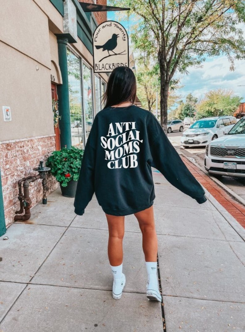 Anti Social Moms Club Sweatshirt, Anti Social Moms Club Shirt, Anti Social Shirt, Mama Sweatshirt, Gift For Mom, Funny Mom Shirt, Aesthetic Black