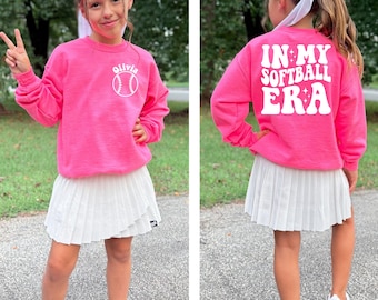 In My Softball Era, Personalized Sweatshirt, Softball Sweatshirt, Girl's Softball Shirt, Custom Softball Shirt, Game Day Sweatshirt, Gift