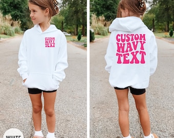 Custom Kid's Hoodie, Personalized Youth Sweatshirt, Girl's Hooded Sweatshirt, Custom Text Sweater, Custom Kid's Shirt, Birthday Gift, Boy's