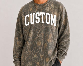Custom Men's Shirt, Camo Long Sleeve T-Shirt, Custom Camo Shirt, Custom Text Shirt, Gift For Him, Gift For Dad, Personalized Shirt, Father's