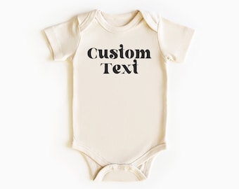 Custom Text Baby Bodysuit, Custom Baby Gift, Personalized Baby Clothes, Custom Onsie, Baby Shower Gift, Baby Announcement, Pregnancy Reveal