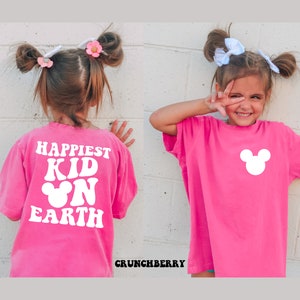 ORIGINAL Kid's Comfort Colors Shirt, Happiest Kid On Earth Shirt, Unisex Kid's Shirt, Mickey Shirt, Vacation Shirt, Retro Shirt, Disney Tee