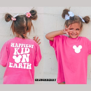 Kid's Comfort Colors Shirt, Happiest Kid On Earth Shirt, Unisex Kid's Shirt, Mickey Shirt, Vacation Shirt, Retro Shirt, Disney World Shirt