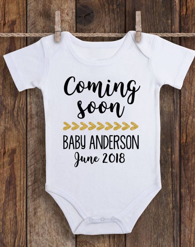 Coming Soon Onesie Baby Announcement Onesie Pregnancy Etsy
