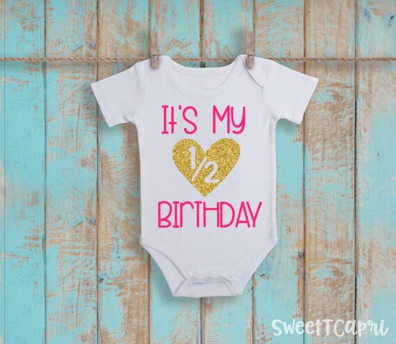 half birthday onesie girl