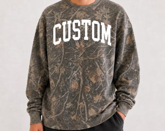 Custom Men's Sweatshirt, Camo Sweatshirt, Camouflage Crewneck, Custom Sweatshirt, Gift For Him, Gift For Dad, Father's Day Gift, Dad Shirt