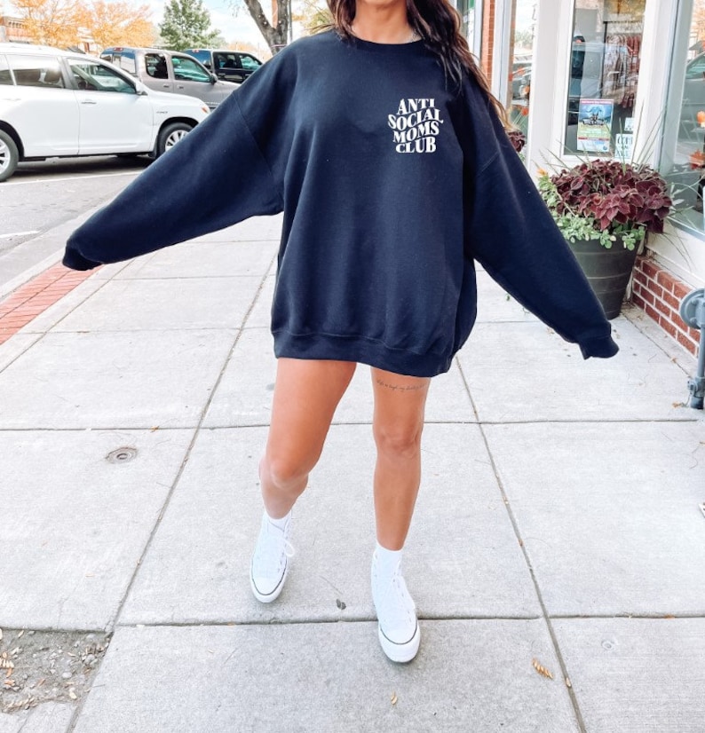 Anti Social Moms Club Sweatshirt, Anti Social Moms Club Shirt, Anti Social Shirt, Mama Sweatshirt, Gift For Mom, Funny Mom Shirt, Aesthetic image 4