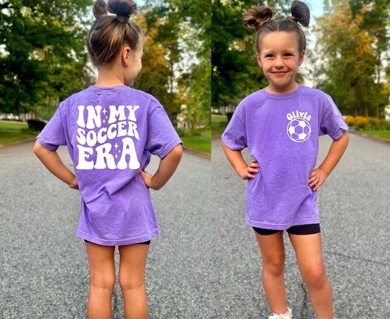 Kid's Comfort Colors Shirt, In My Soccer Era Shirt, Soccer Shirt, Girl's Soccer Shirt, Soccer Team Shirt, Youth Soccer Shirt, Soccer Gift