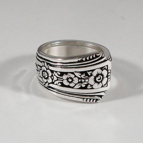 Anillo de cuchara FORTUNE redondo ~ 1939 ~ Brillante con reflejos ~ Regalo para novia, boda, cumpleaños, cubertería