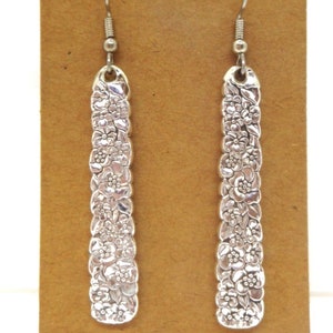 Precious Flower Shiny Spoon Dangle Earrings ~ Hypoallergenic Surgical Stainless Steel Ear Wires ~ Flatware ~ Silverware ~ Gift ~ Bride