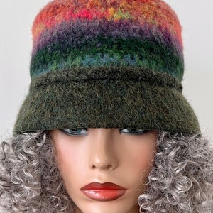 green Wool Cloche Hat, Felted Pillbox Hat, Women’s Felted Hat, Winter Bucket Hat, fits sizes 22” up to 22.5”” ready to ship