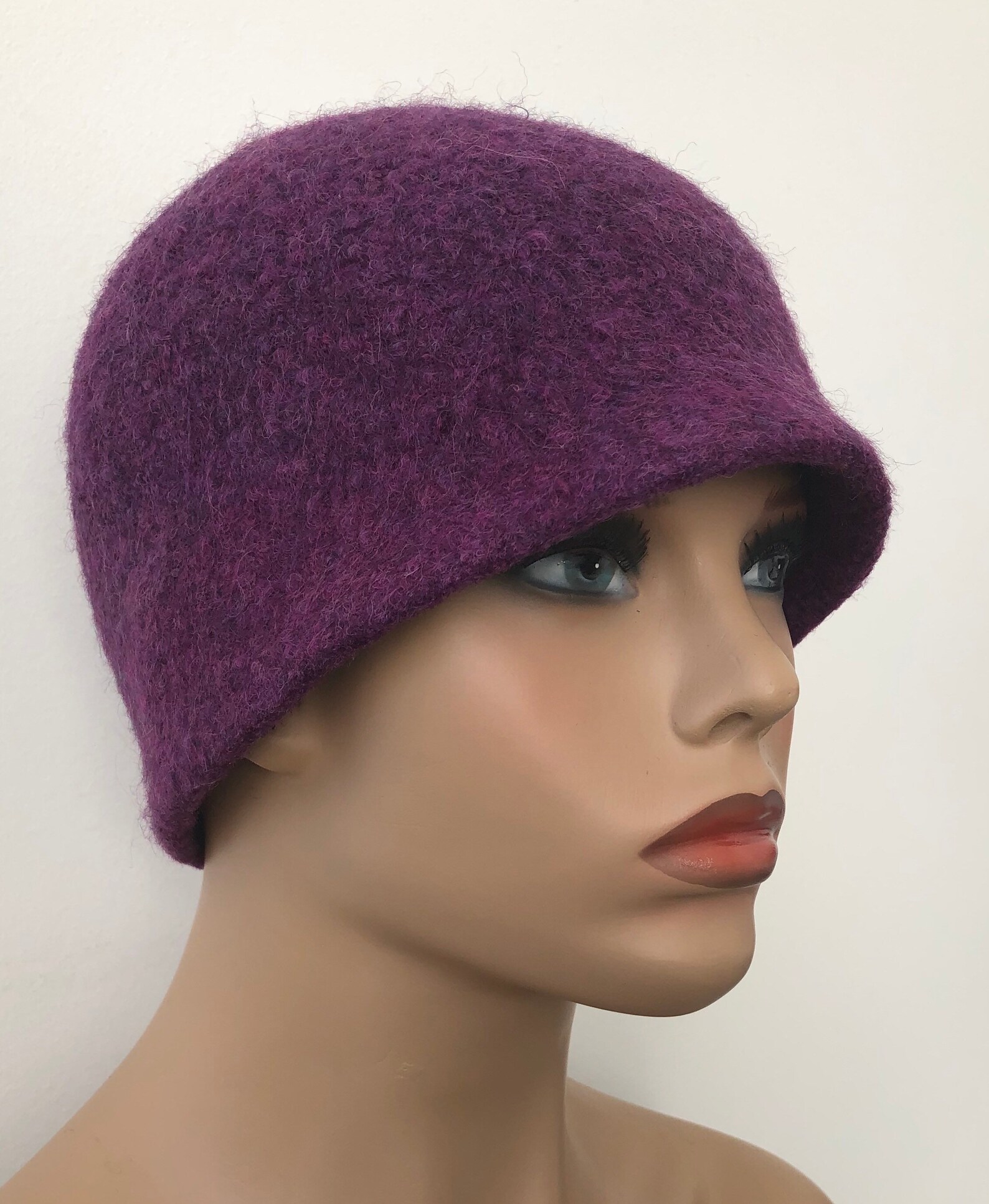 Purple Felt Hat Unisex Wool Beanie Women's Felt Hat Etsy