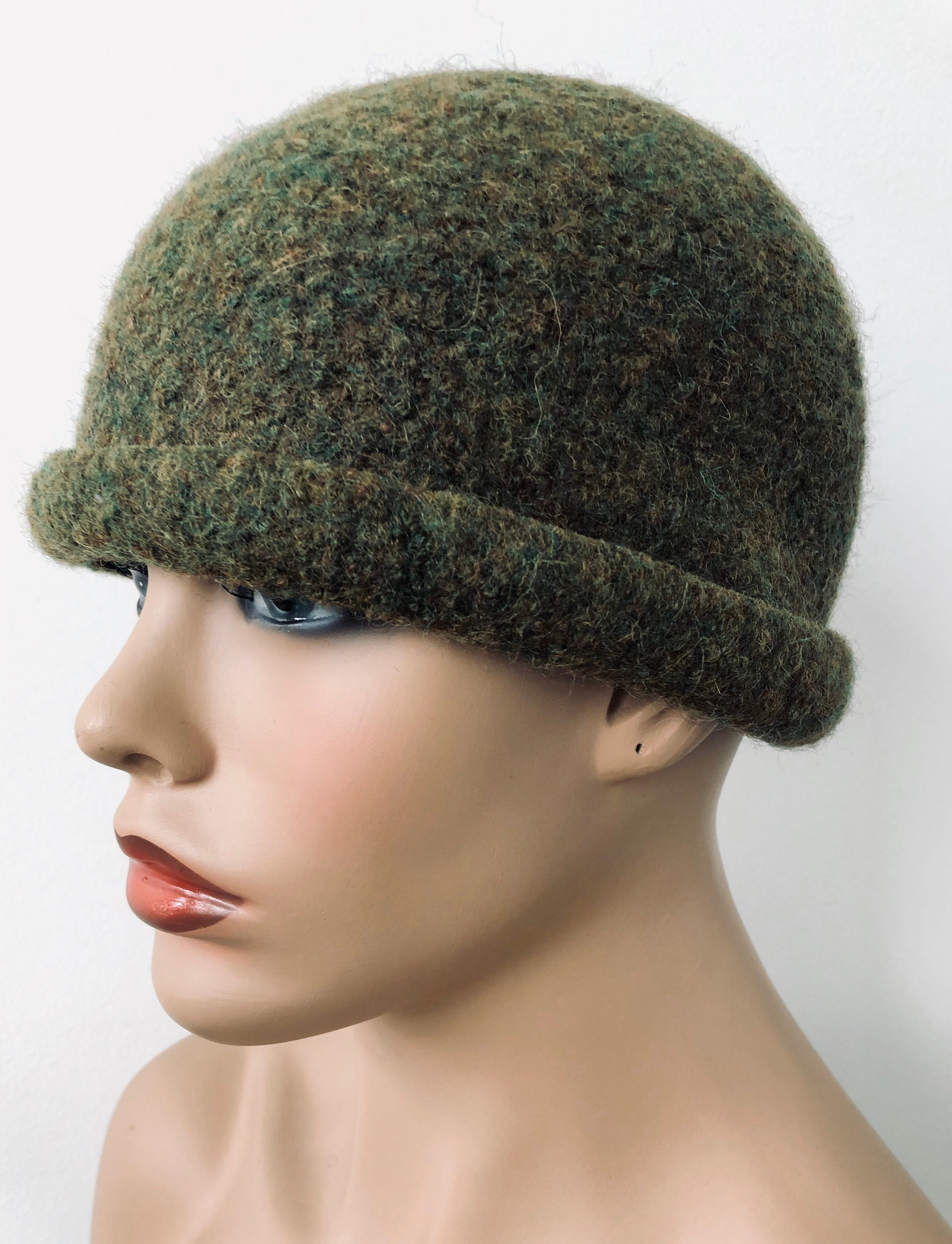 Green Felt Hat Unisex Wool Beanie Women's Felt Hat Wool Etsy