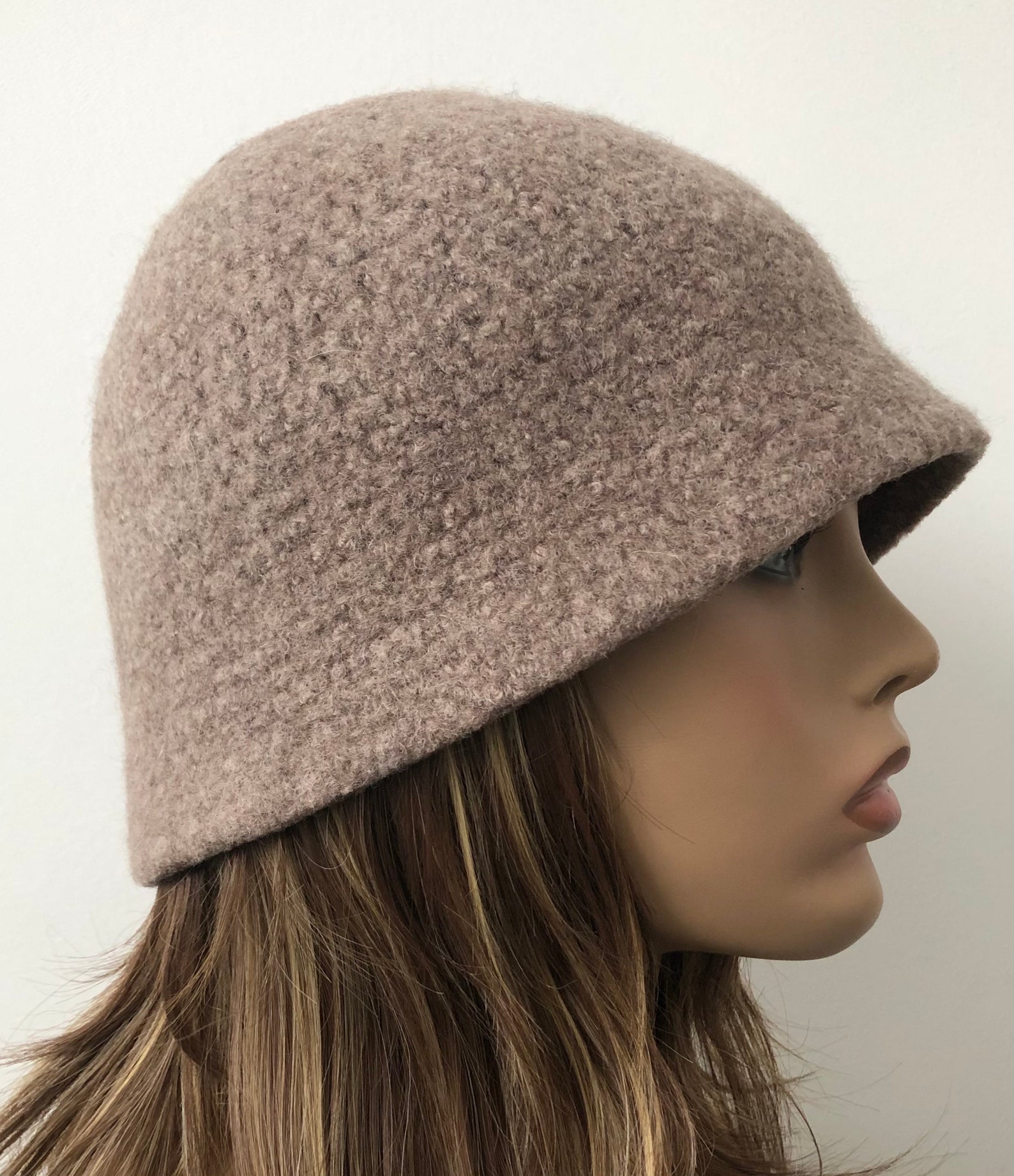 Light Taupe Felt Hat Unisex Wool Beanie Felted Wool Beanie Etsy