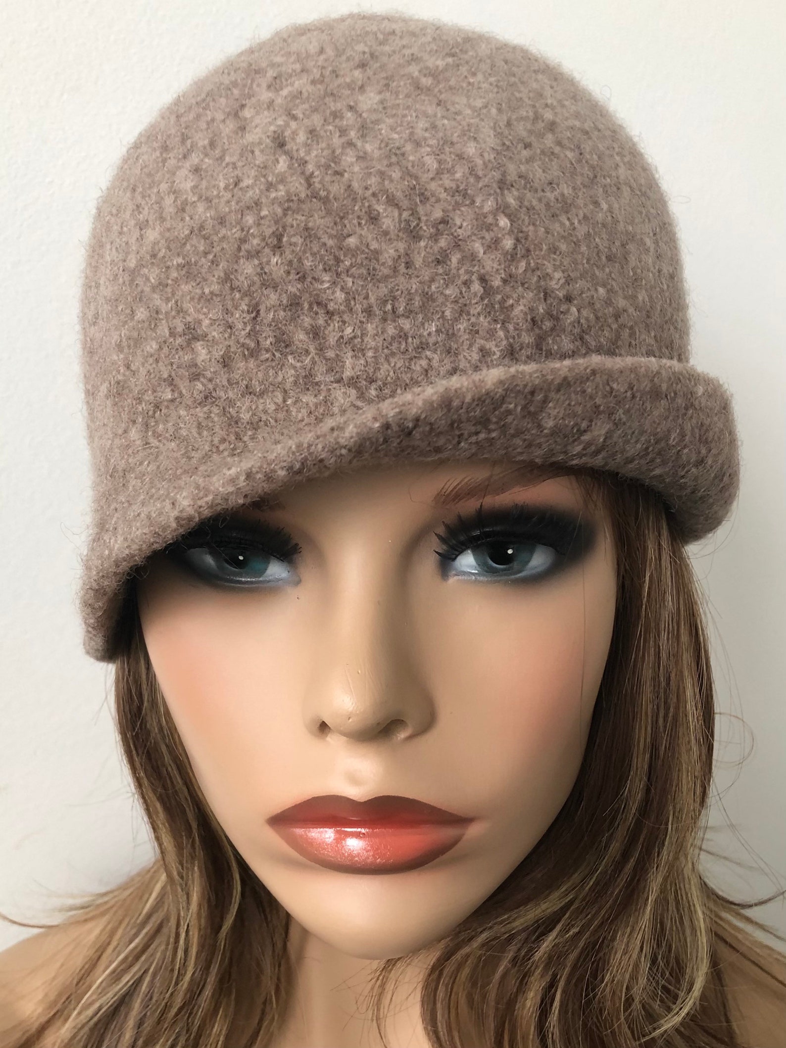 Light Taupe Felt Hat Unisex Wool Beanie Felted Wool Beanie Etsy