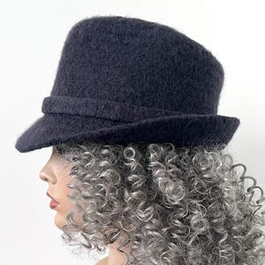 1.5” Wide Brim Fedora Hat, Felted Fedora Hat, Boho Fedora Hat Women