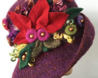 Felted Wool Cloche Hat: Art Deco Downton Abbey Style