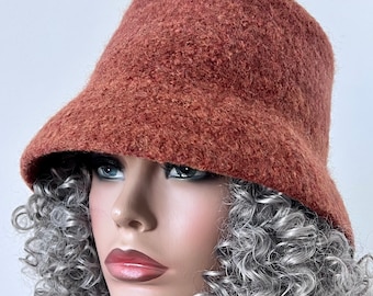 Vintage 80s Rust Brown Wool Felt Cloche Hat by New York Hat Company Vintage 80s Rust Brown Wool Felt Cloche Hat by New York Hat  main image 4