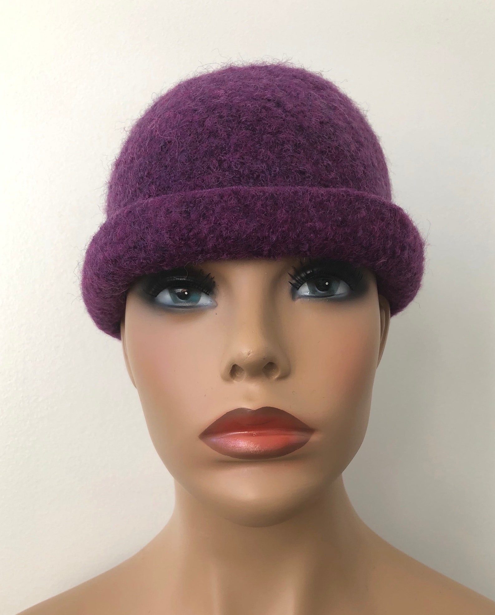 Purple Felt Hat Unisex Wool Beanie Women's Felt Hat Etsy