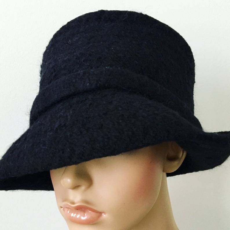 Brown Felted Hat Women Handmade Felted Hat Felted Cloche Wool Etsy