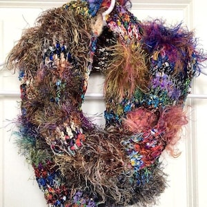 Vintage Bohemian Cowl Scarf: OOAK Wearable Art, 90s Glam