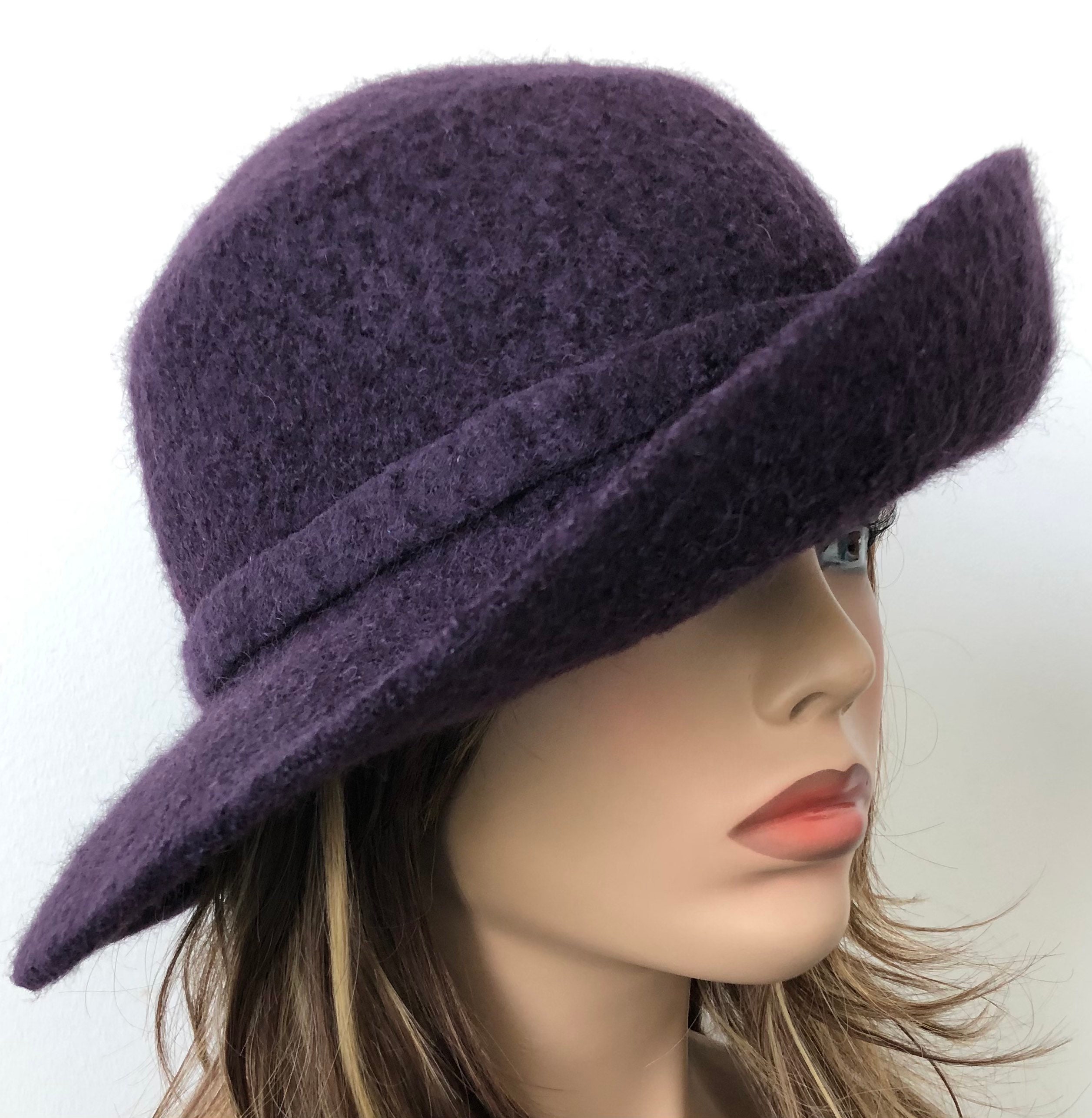 Women's Felted Wide Brim Hat Wool Felted Floppy Hat Etsy