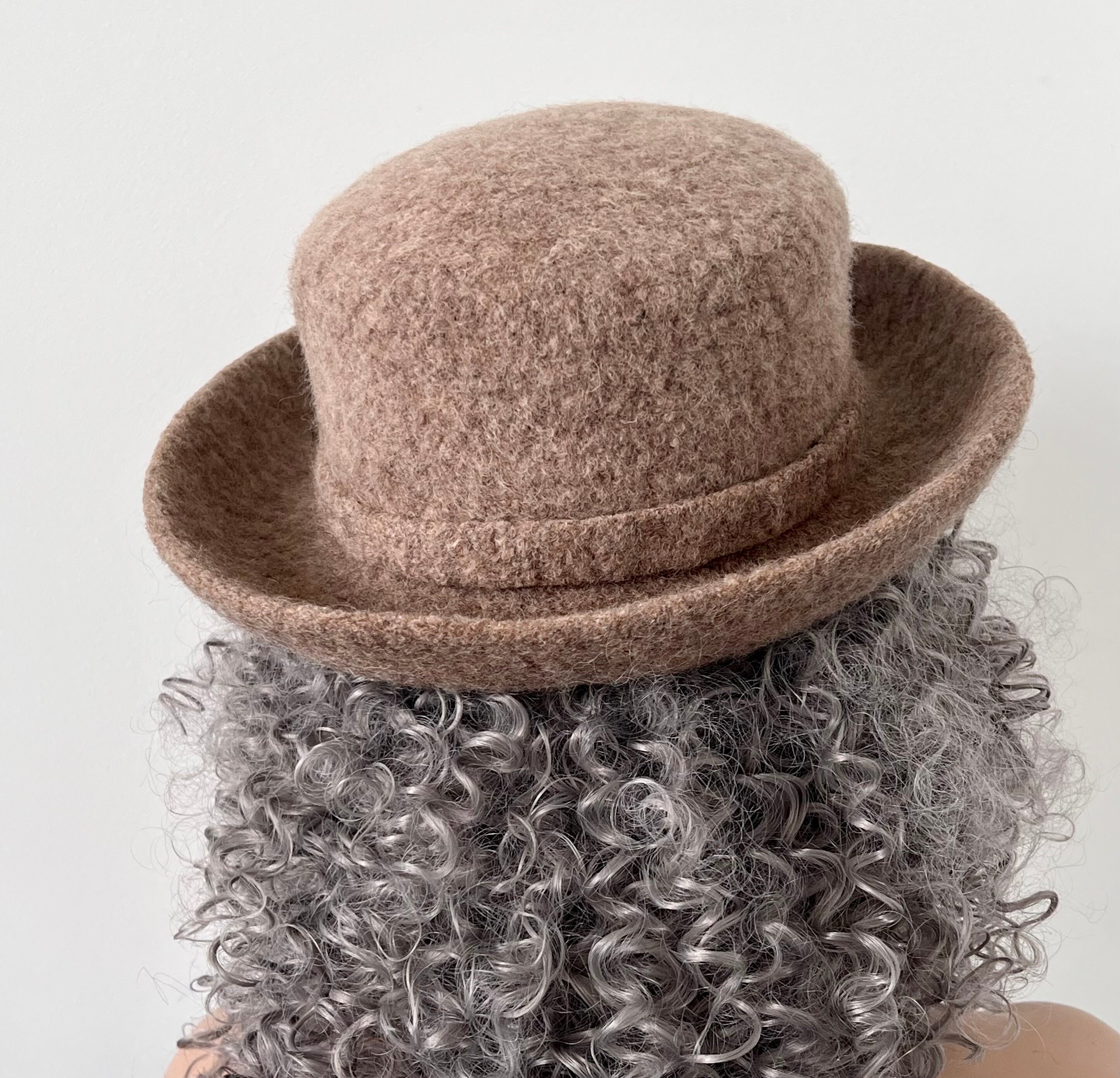 Gigi Structured Felt Cloche Hat in Light Camel Buy Nina Conscious Wool Cloche - Camel - Helen Kaminski main image 3