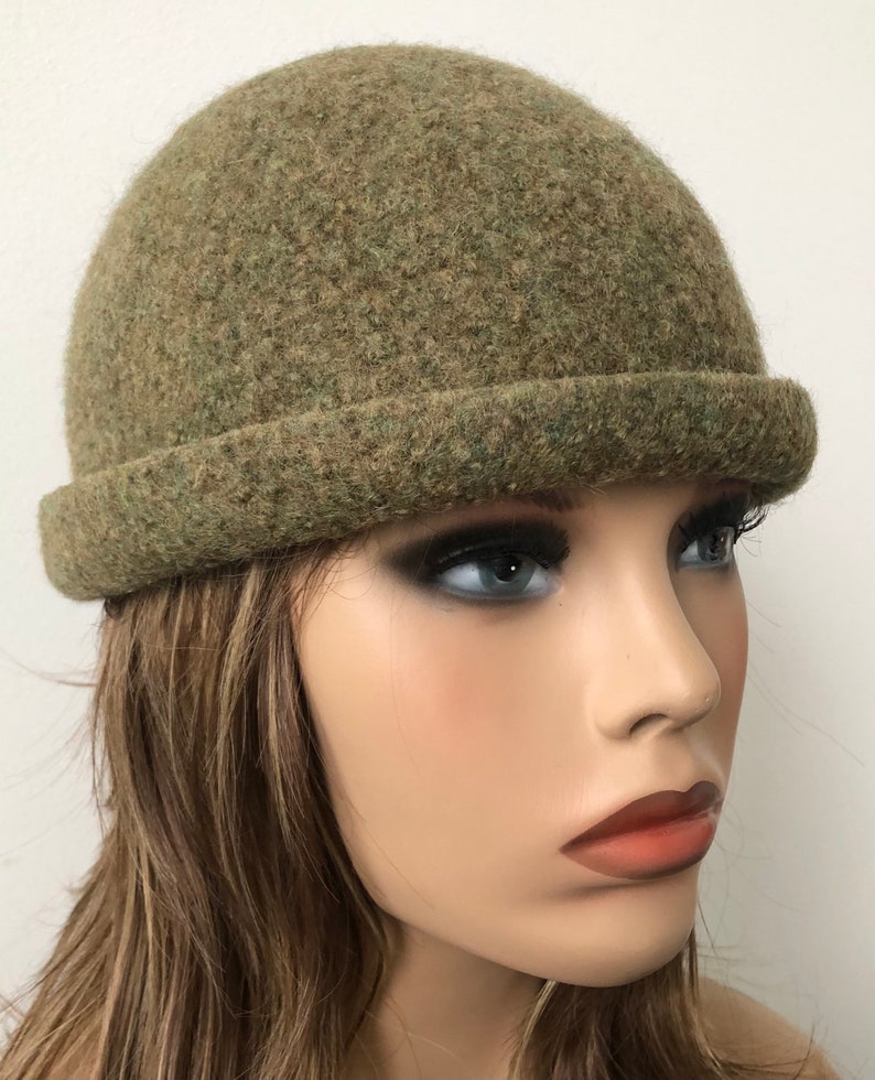 Green Felt Hat Unisex Wool Beanie Felted Beanie Women's Etsy