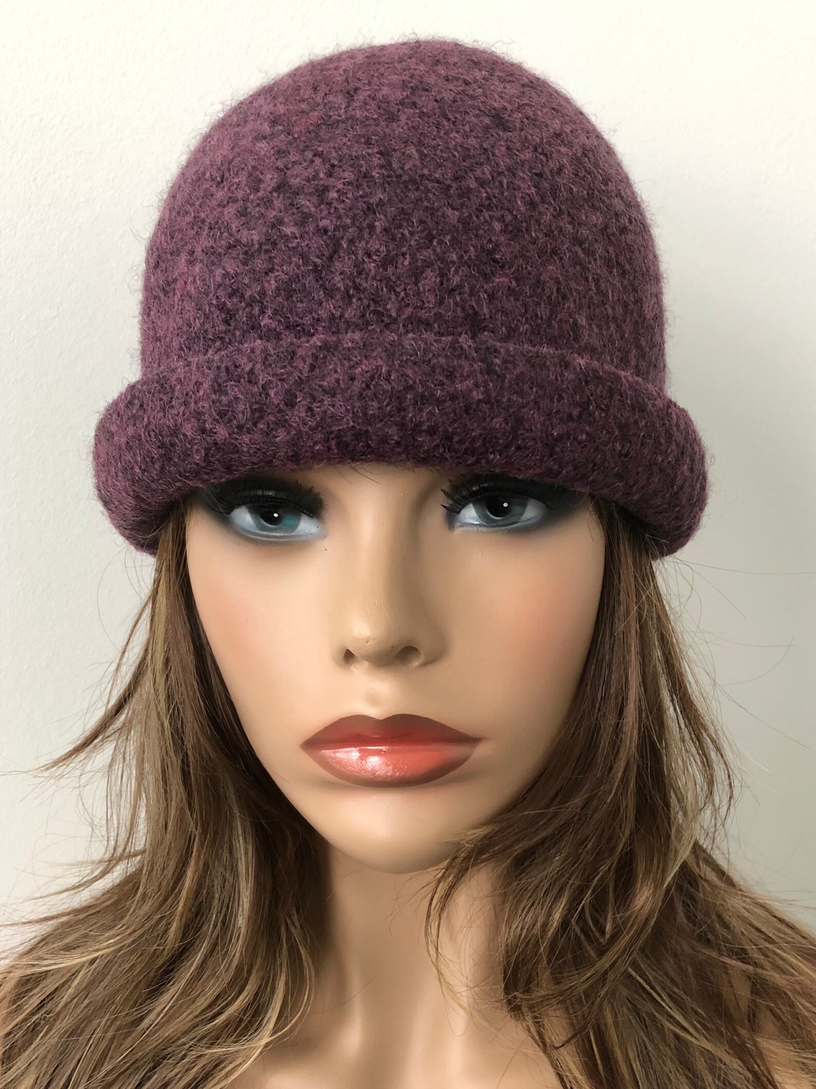 Purple Felt Hat Unisex Wool Beanie Women's Felt Hat Etsy
