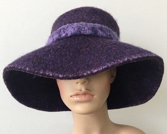 purple floppy hat