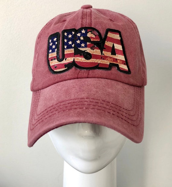 usa distressed hat